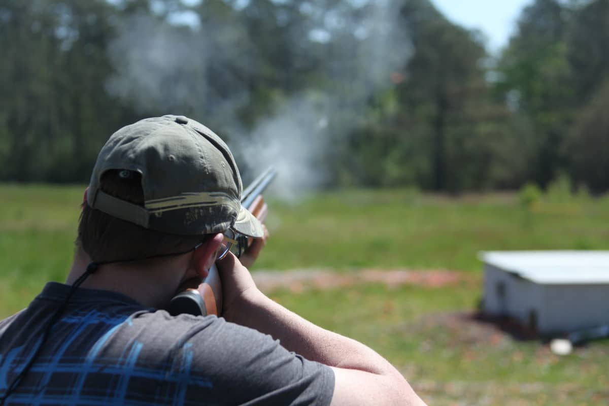 Aaron Caldwell competing in a skeet shoot in 2012